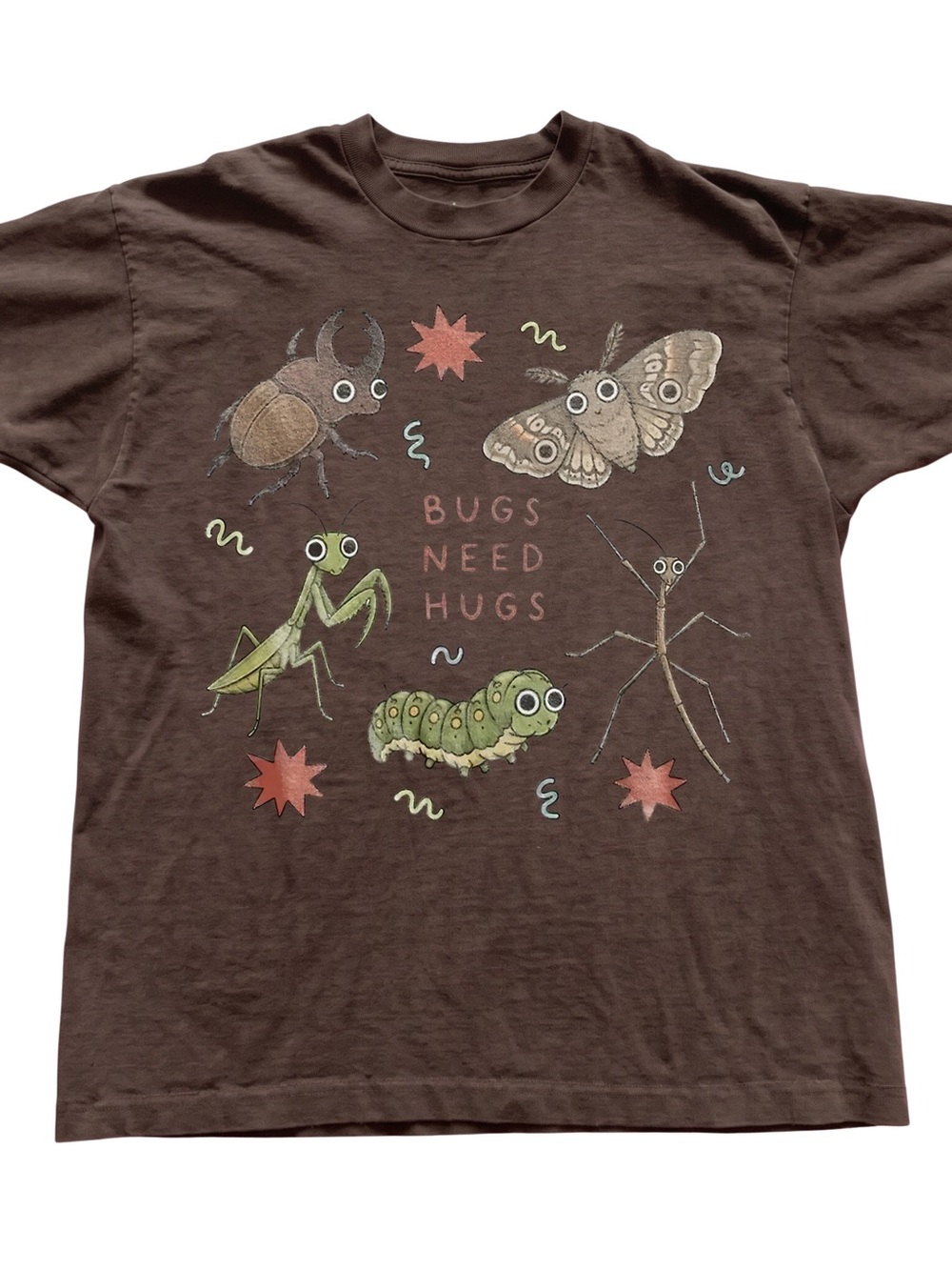 Brown 'Bugs Need Hugs' Graphic Tee, Gift For Her, For Him